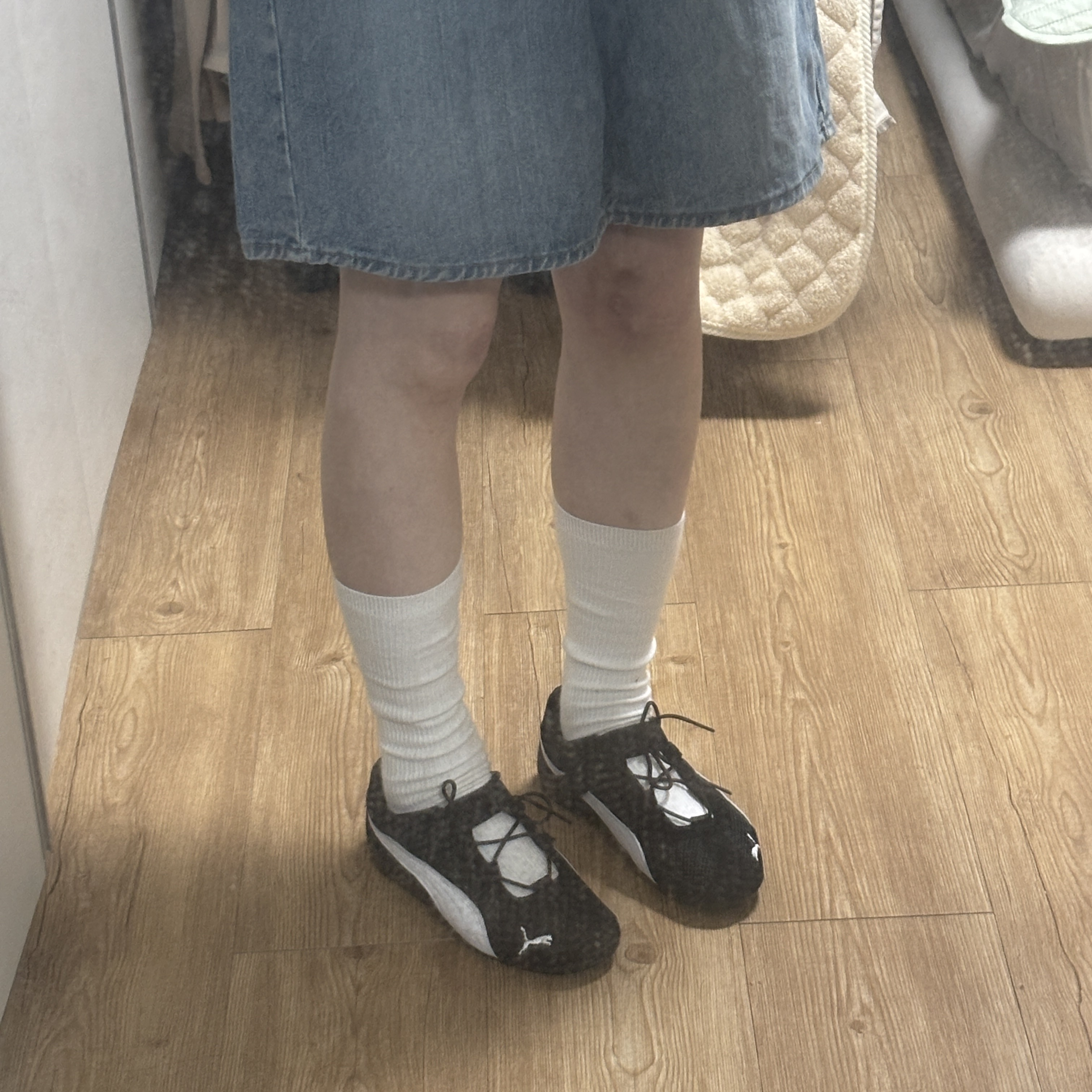 (W) Puma Speedcat Go Puma Black Puma White 착용 스타일