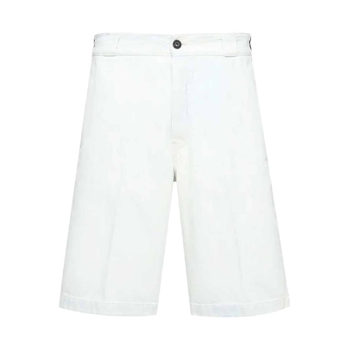 프라다 트라이앵글 로고 버뮤다 데님 팬츠 오프 화이트(Prada Triangle Logo Bermudas Denim Pants Off White)