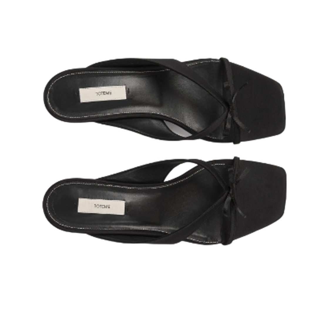 (W) 토템 보우 사틴 샌들 블랙((W) Toteme Bow Satin Sandals Black) - 2
