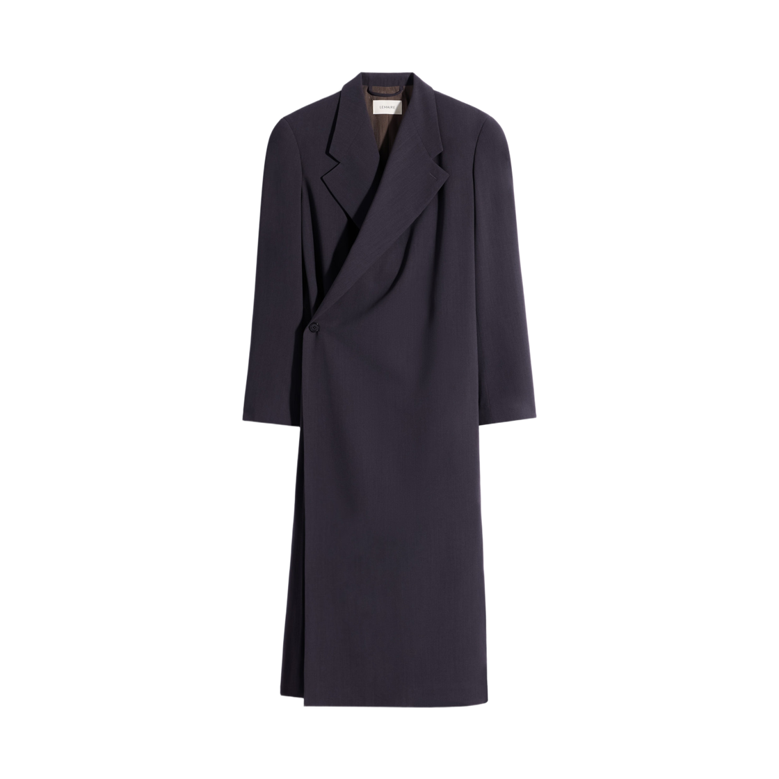 CO1150-LF1537-990 (W) Lemaire Wrapover Coat in Wool Crepe Onyx
