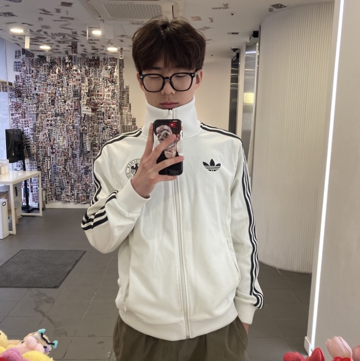 Adidas German Beckenbauer Track Top Off White - KR Sizing 착용 스타일 - 1