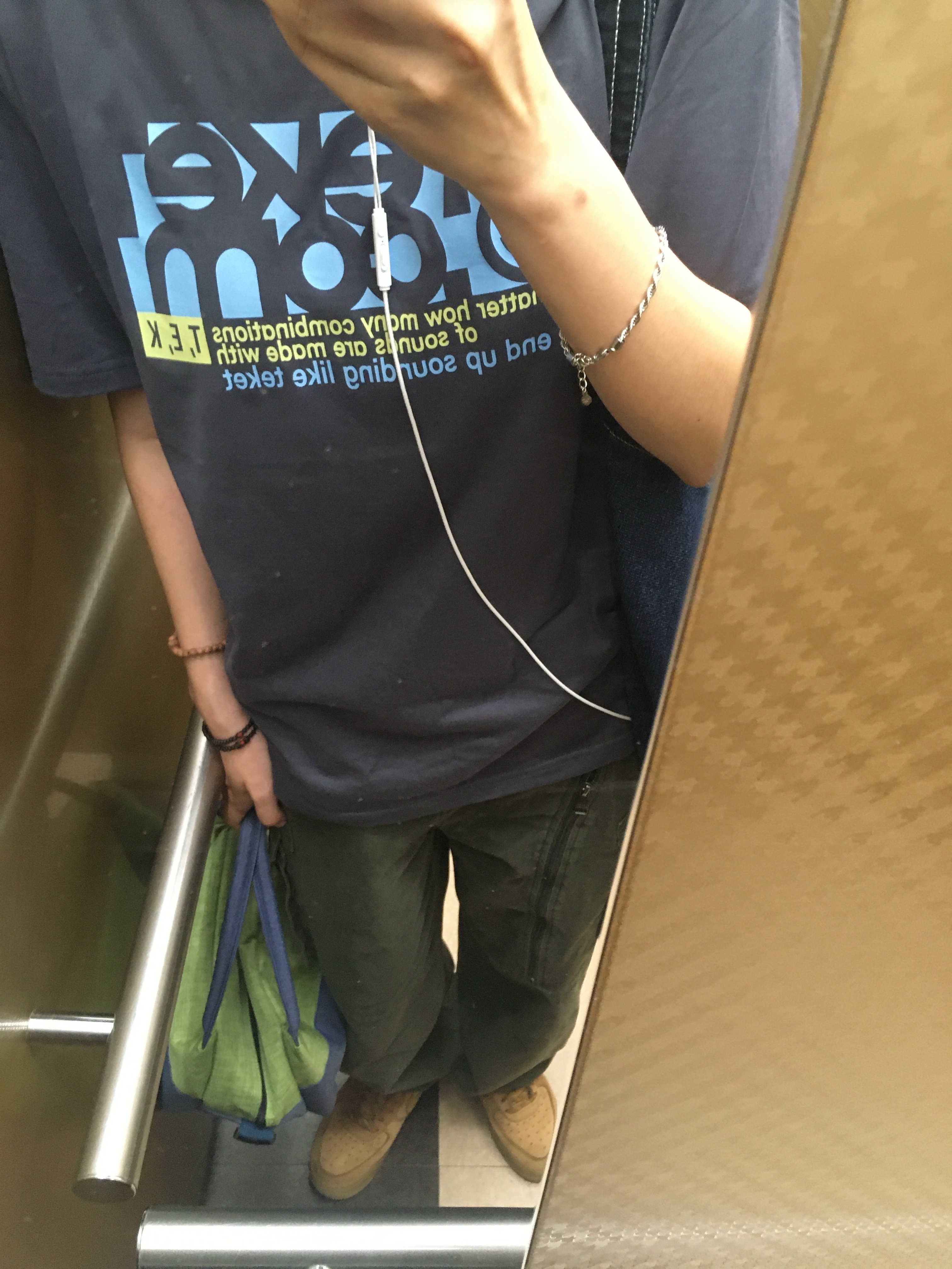 Karactor Vintage Denim Tote Bag Canvas Indigo, NOMANUAL In-Ear Headphones 착용 스타일 - 3
