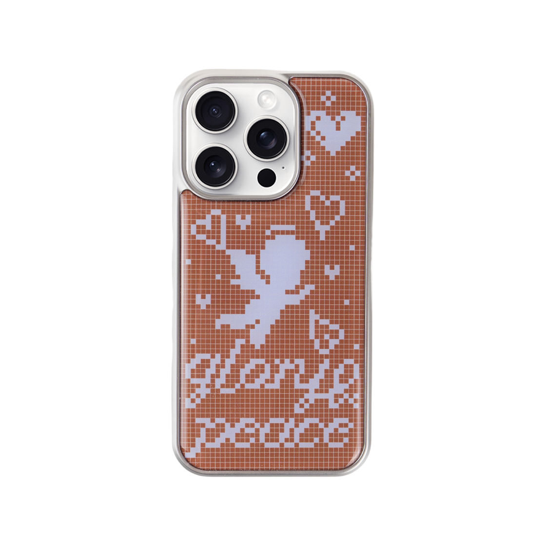 p15 COLLAGEVACANCE Color Knitting Pattern Silver Epoxy Bumper Case Blue Angel