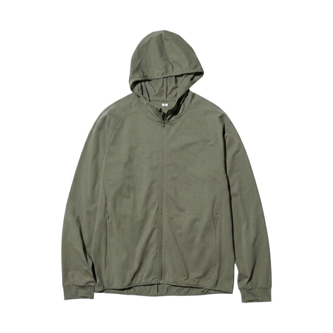 487511-57 Uniqlo Dry EX UV Protection Full Zip Hoodie Olive