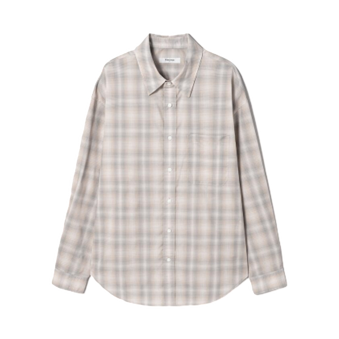425464LY2A 8seconds Ombre Check Over Fit Shirt Beige