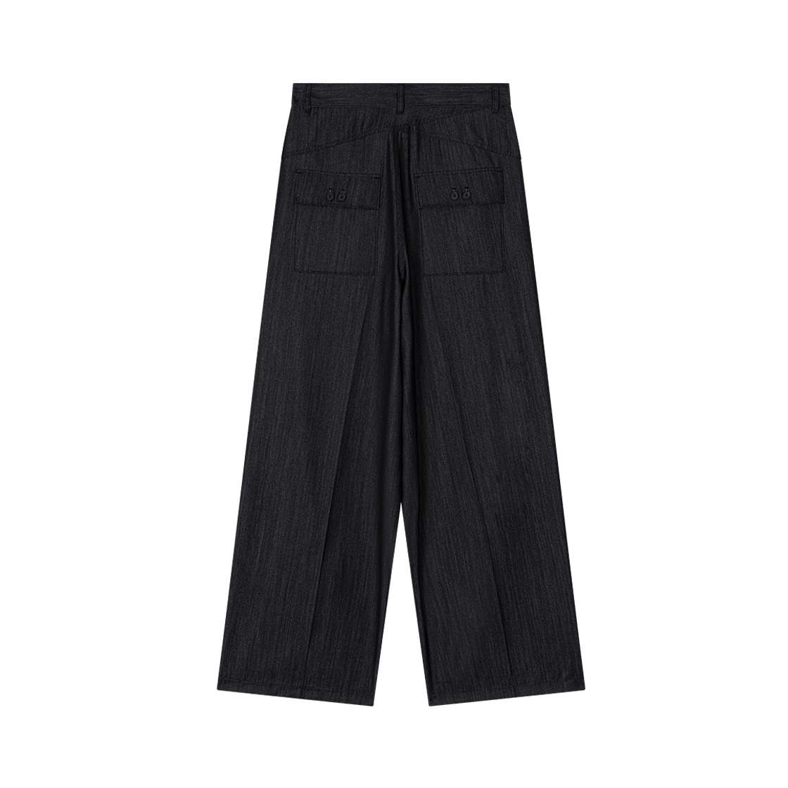 웨이비니스 투 턱 와이드 트라우저 텍스처드 인디고(Waviness Two-Tuck Wide Trousers Textured Indigo) - 2