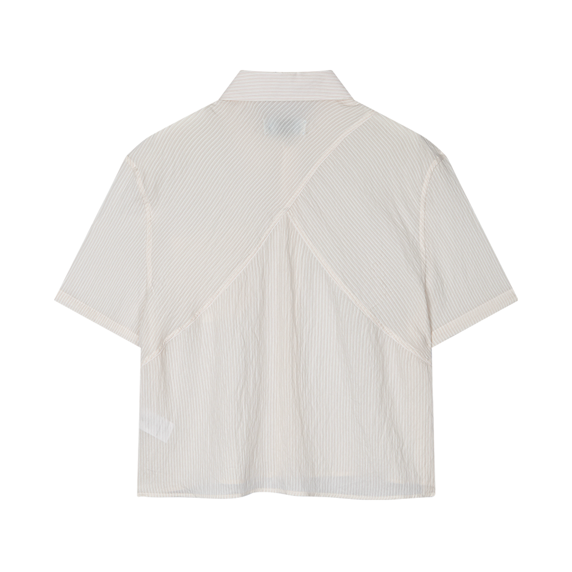 웨이비니스 쉬어 오리가미 크롭 하프 셔츠 핑크(Waviness Sheer Origami Crop Half Shirts Pink) - 2
