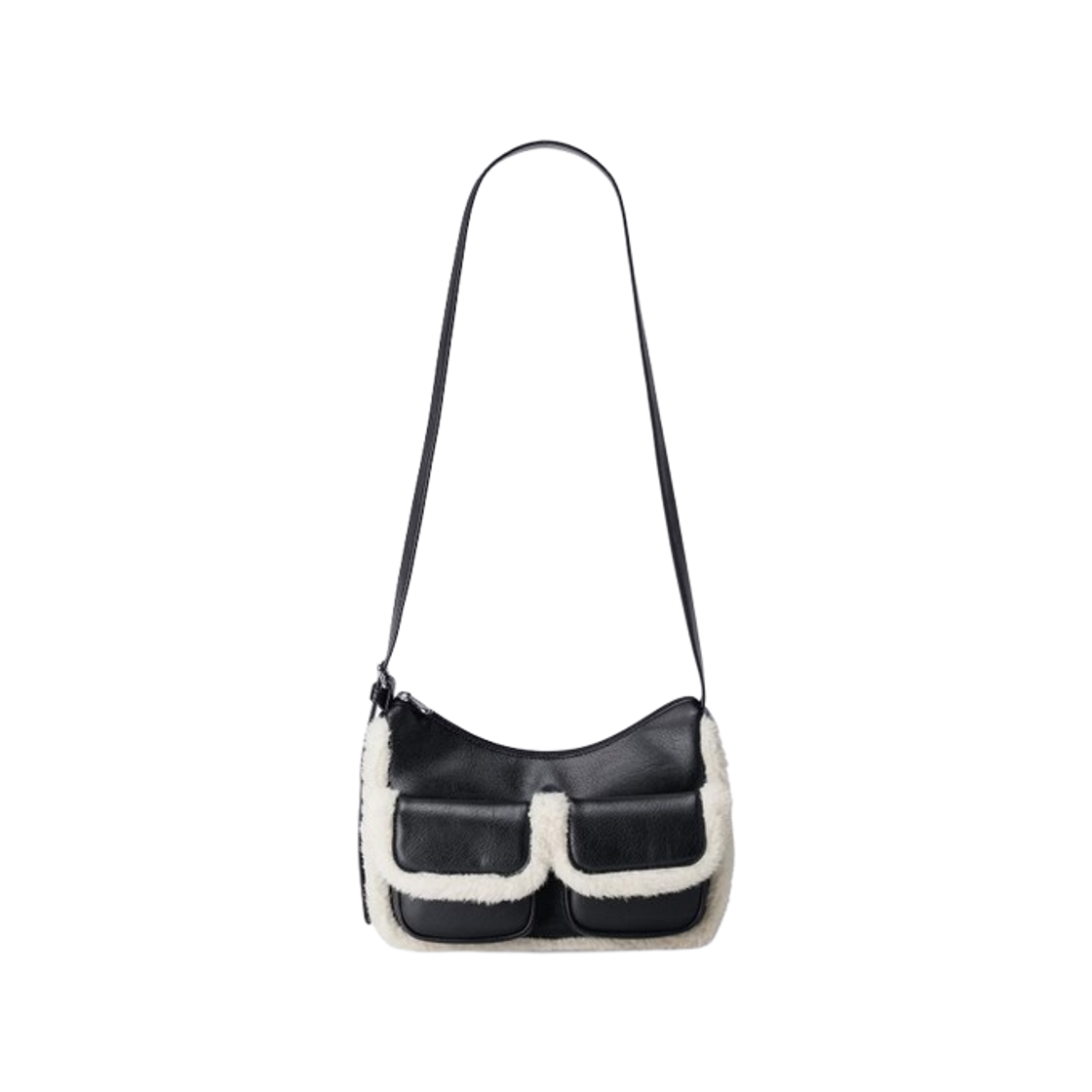 GU 더블 플랩 포켓 백 블랙(GU Double Flap Pocket Bag Black)