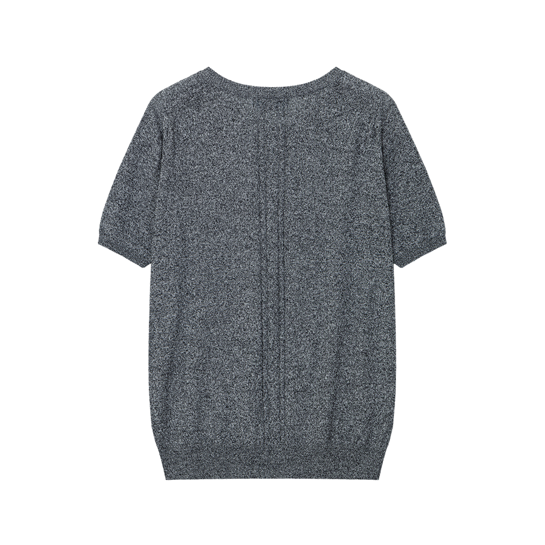 웨이비니스 새들 라인 헨리넥 하프 니트 멜란지 블랙(Waviness Saddle Line Henley-neck Half Knit Melange Black) - 2