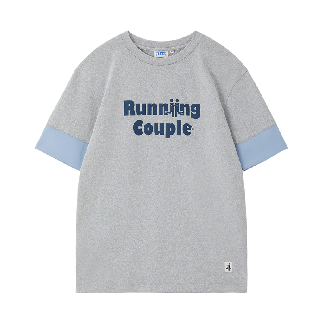 리지 러닝 커플 슬림 핏 탑 그레이(LLEGE Running Couple Slim Fit Top Grey)