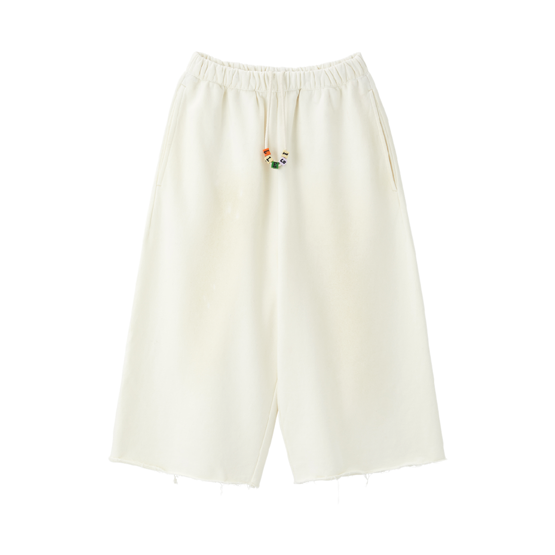 리지 큐브 로고 3/4 스웨트팬츠 시멘트 화이트(LLEGE Cube Logo 3/4 Sweatpants Cement White)