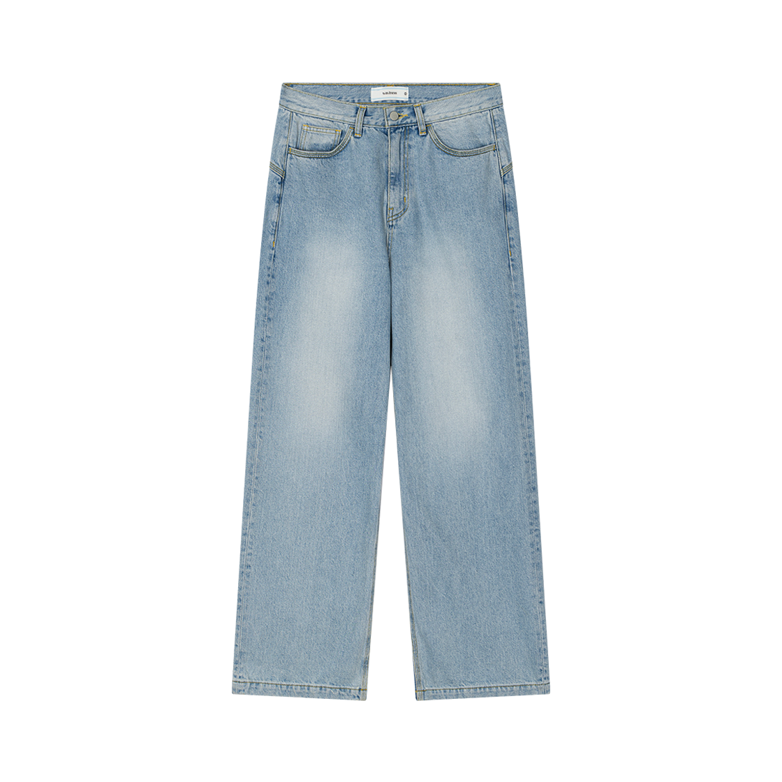 웨이비니스 디스트레스드 포켓 데님 팬츠 라이트 블루(Waviness Distressed Pocket Denim Pants Light Blue)