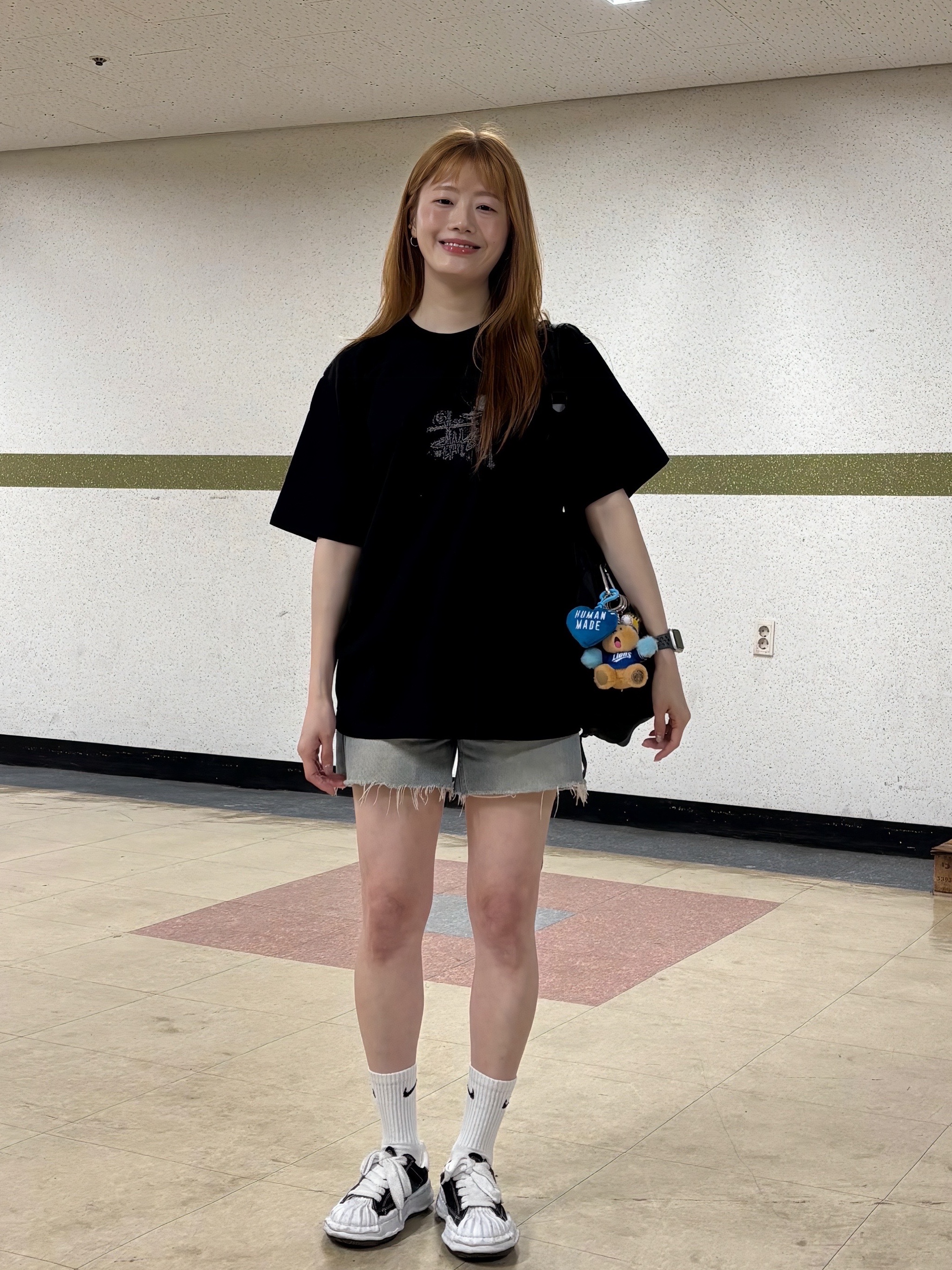 Maison Mihara Yasuhiro Blakey OG Sole Canvas Low-top Sneakers Black White, Starbucks x KBO Lions Bearista Keychain 착용 스타일 - 8
