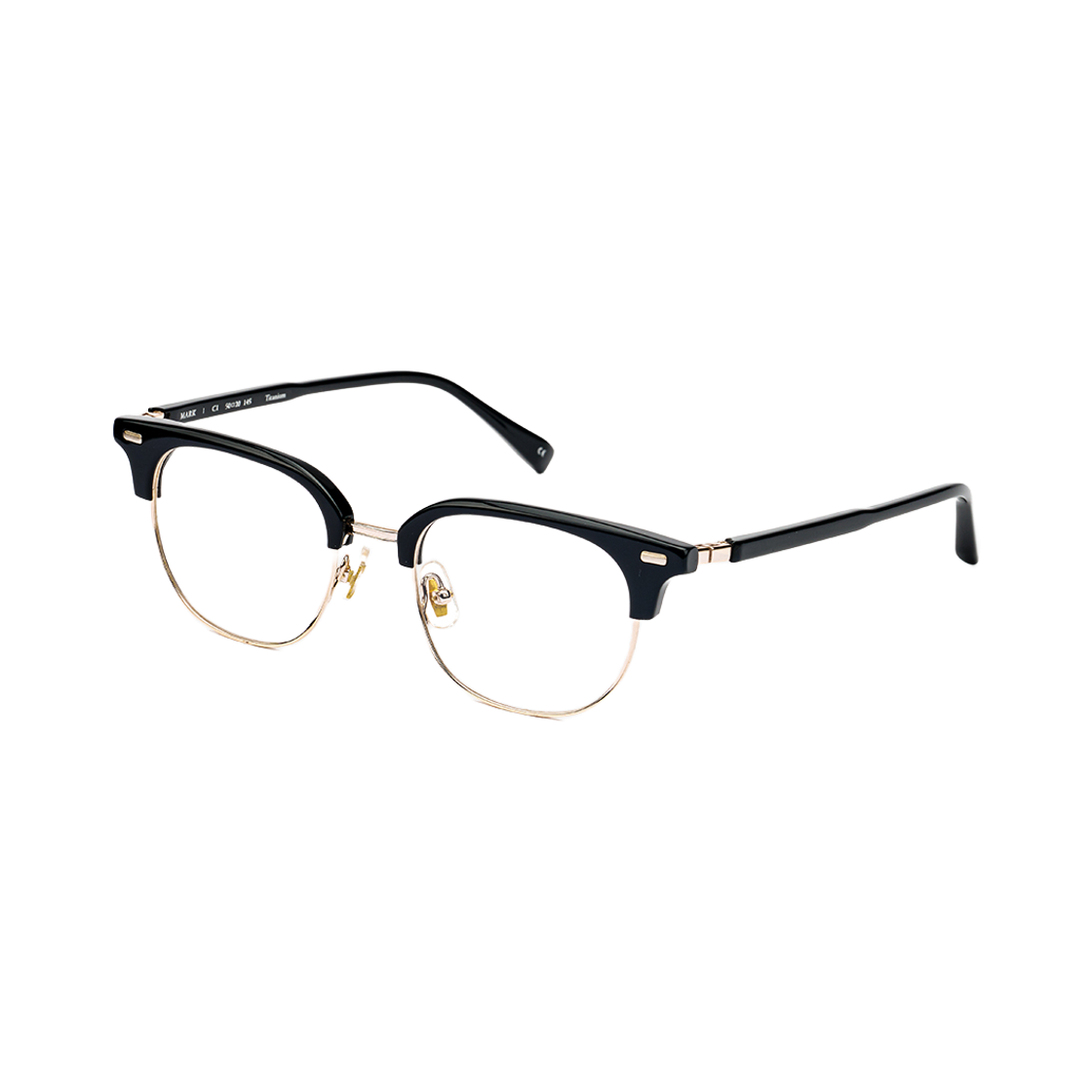 테츠오아이웨어 마크 하금테 C1 블랙 & 골드(TETSUO EYEWEAR Mark C1 Black & Gold) - 2