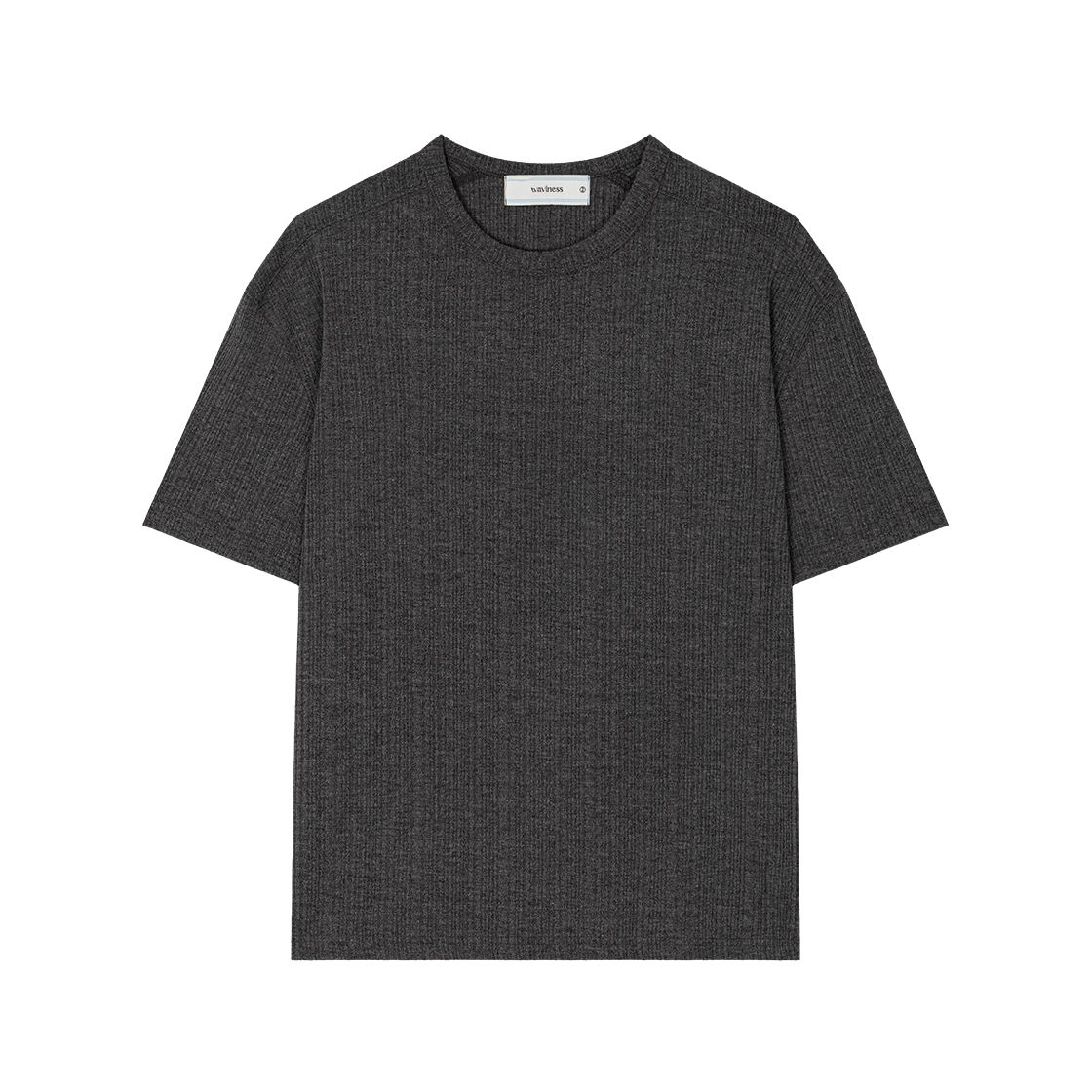 웨이비니스 립 텍스처드 티셔츠 차콜(Waviness Rib Textured T-shirts Charcoal)