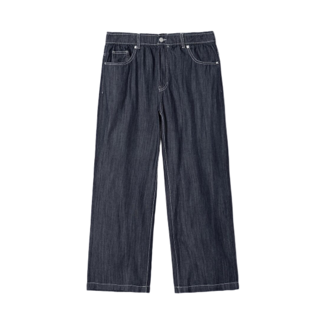 425421LP9R 8seconds Linen Like Wide Fit Banding Denim Pants Navy