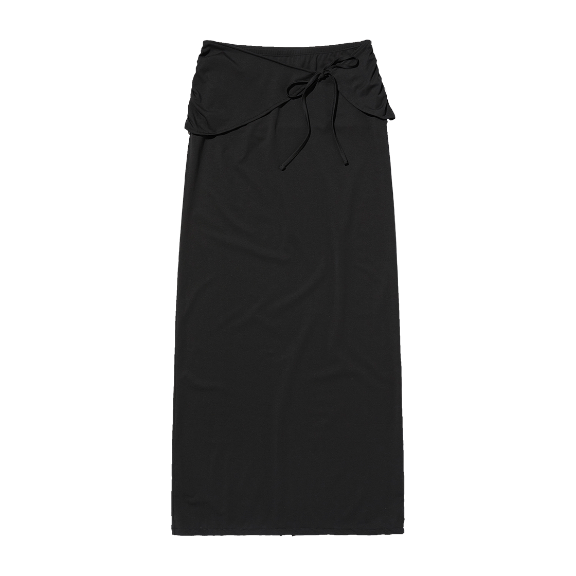 스웨이드 셔링 롱 스커트 블랙(Suade Shirring Long Skirt Black)