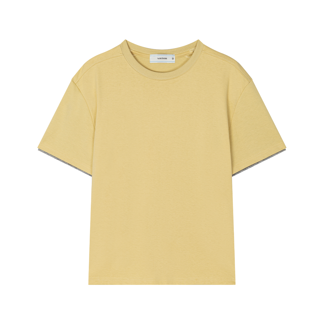 웨이비니스 스트라이프 레이어드 티셔츠 옐로우(Waviness Stripe Layered T-shirts Yellow)