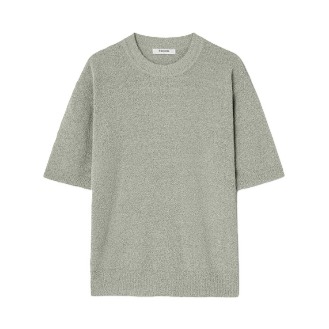 425451LY3L 8seconds Boucle Two Tone Round Short Sleeve Knit Light Green