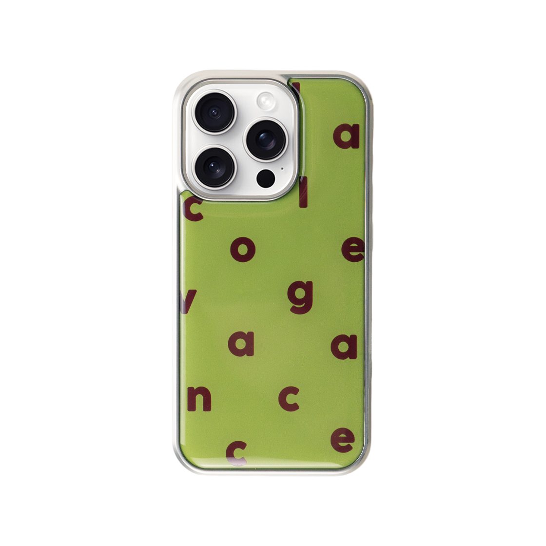 p08 COLLAGEVACANCE Logo Alphabet Color Silver Epoxy Case Avocado