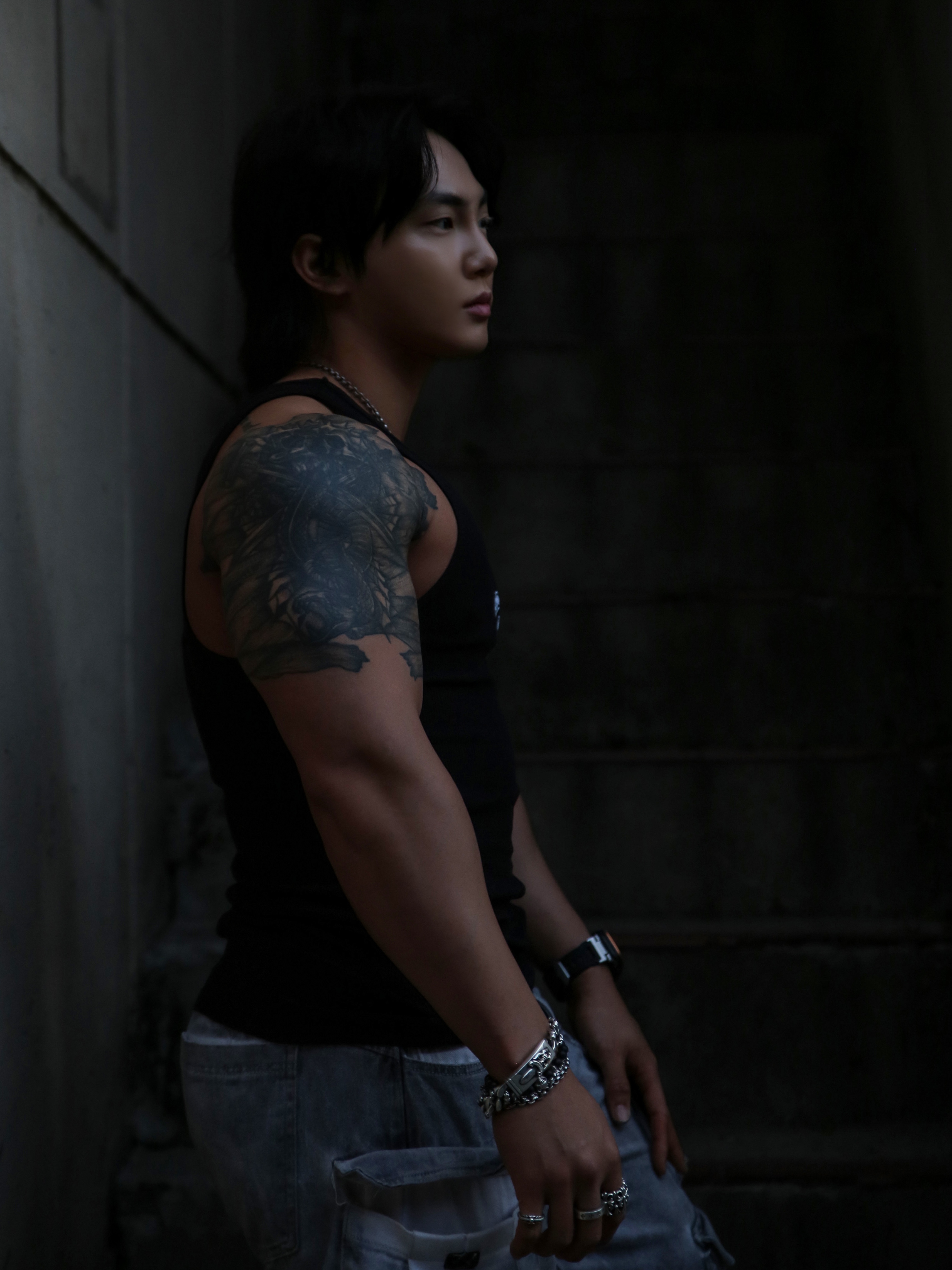 Chrome Hearts Cross T-Bar Logo Tank Top Black, Hansroom Chrome Hearts Dagger ID Fancy Bracelet 착용 스타일 - 1