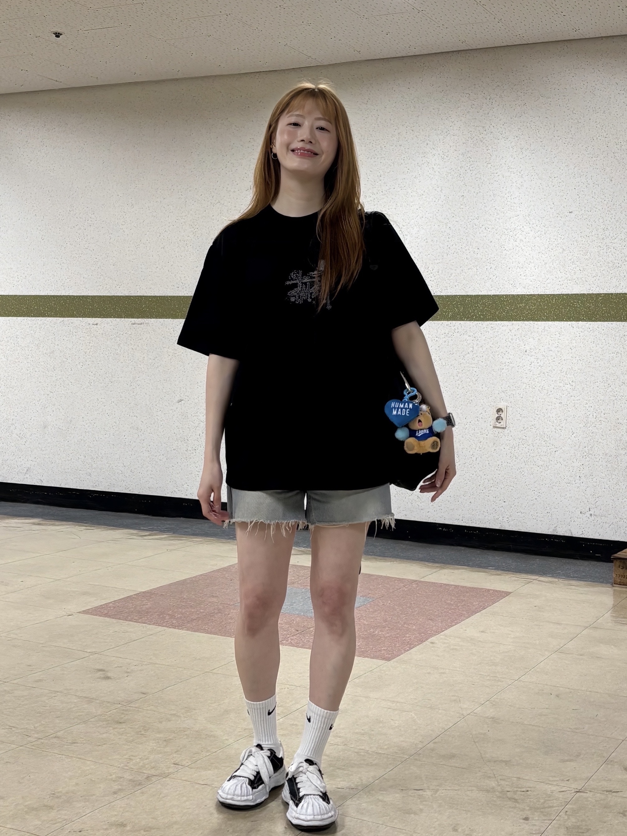 Maison Mihara Yasuhiro Blakey OG Sole Canvas Low-top Sneakers Black White, Starbucks x KBO Lions Bearista Keychain 착용 스타일 - 6