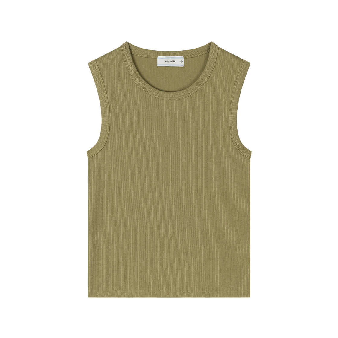웨이비니스 플루티드 리브드 슬리브리스 라임(Waviness Fluted Ribbed Sleeveless Lime)