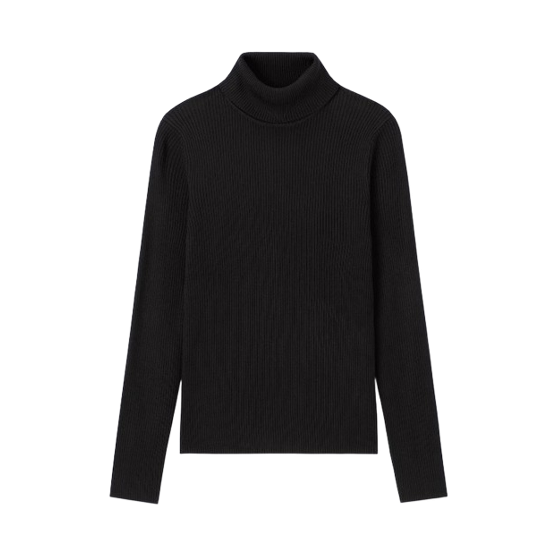 357431-09 (W) GU Rib Turtleneck Sweater Z+E Black