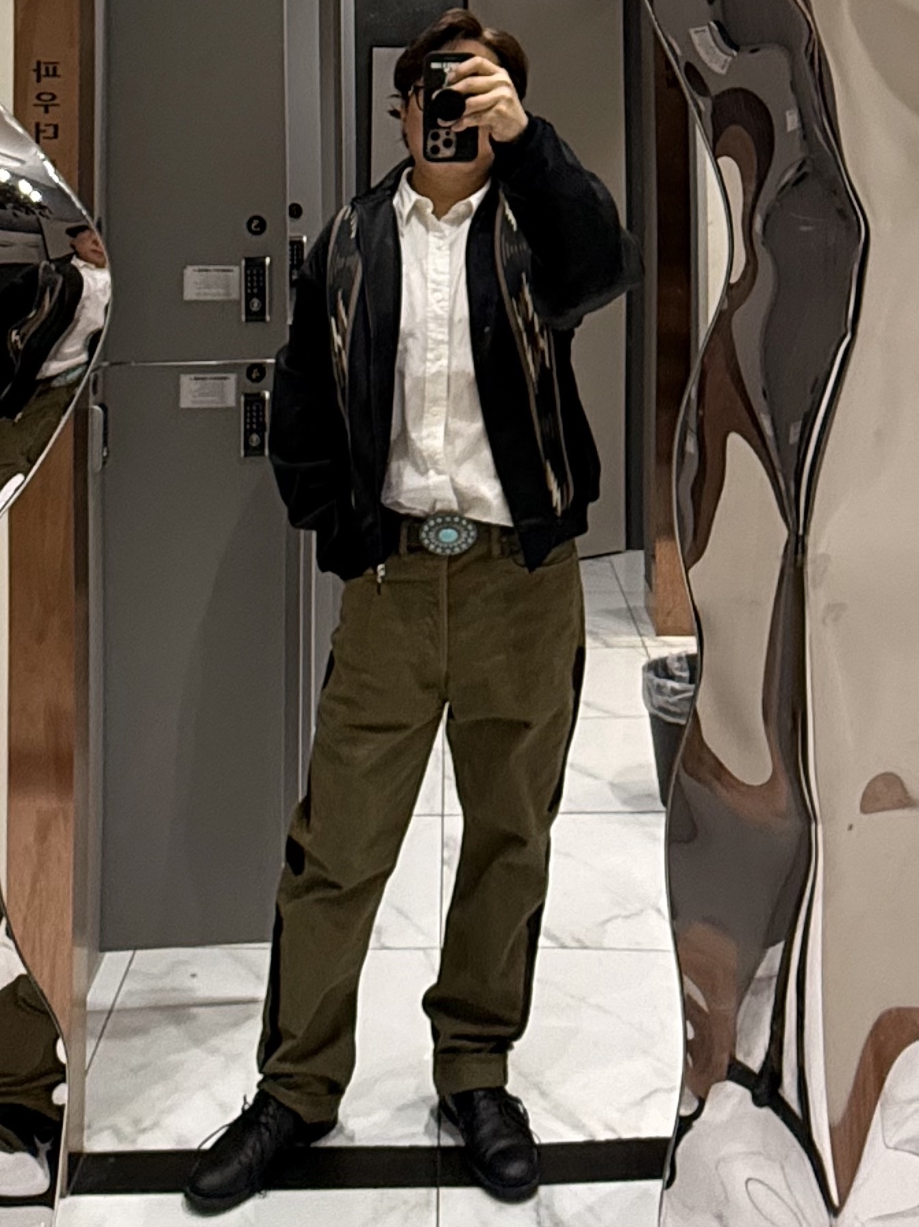 Kapital Chino Mexican Tuxedo 5P Okagilly Pants Khaki 착용 스타일