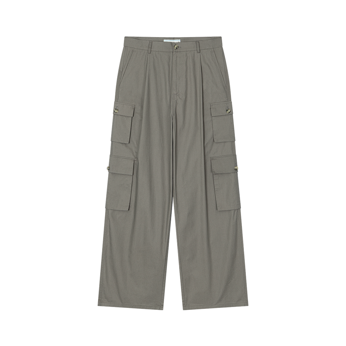 웨이비니스 와이드 카고 코튼 팬츠 시멘트 그레이(Waviness Wide Cargo Cotton Pants Cement Grey)