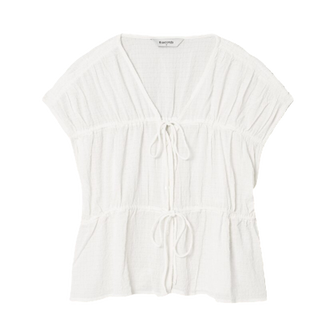 325565LY31 (W) 8seconds Ribbon Shirring Blouse White