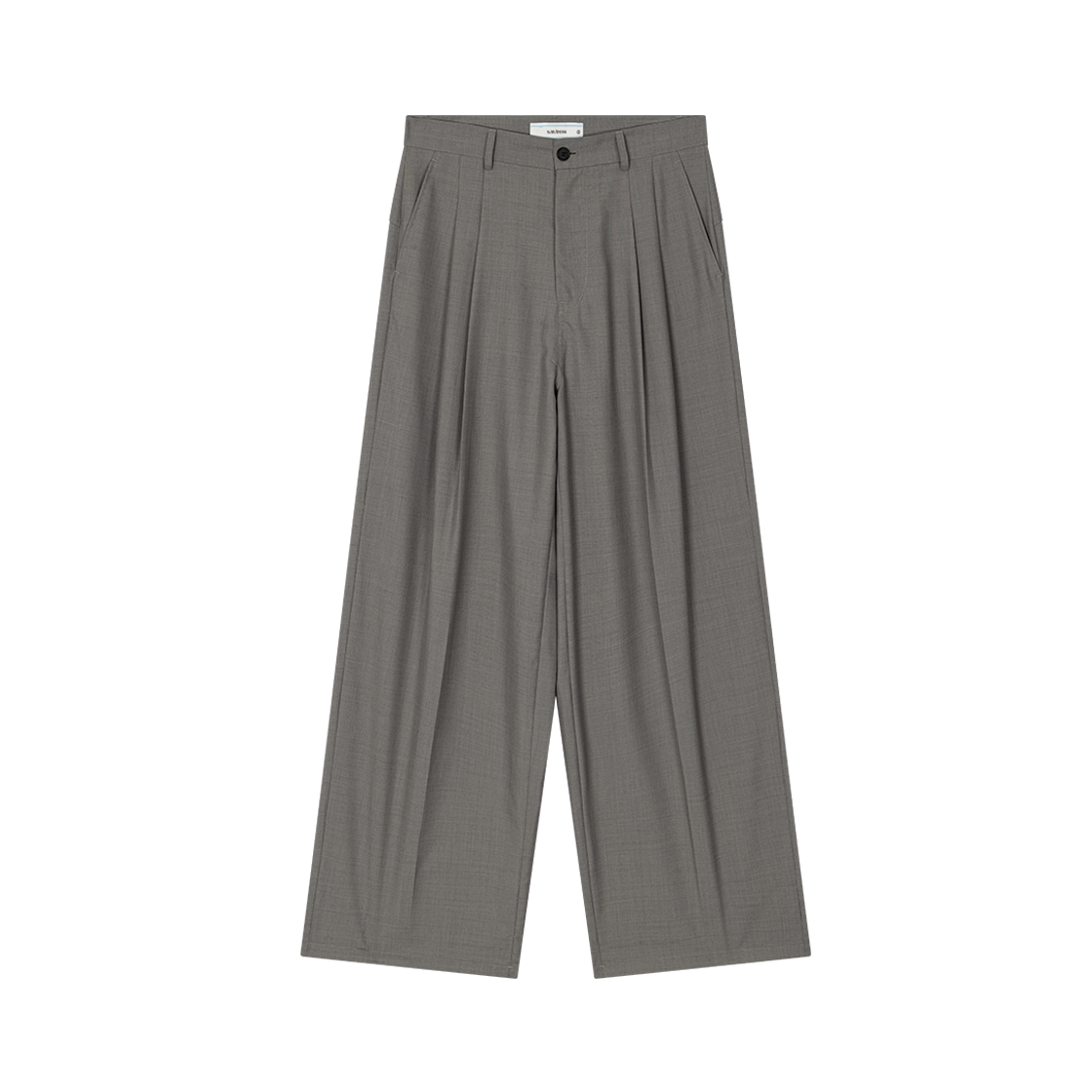 웨이비니스 투 턱 와이드 트라우저 세이지 그레이(Waviness Two-Tuck Wide Trousers Seige Grey)