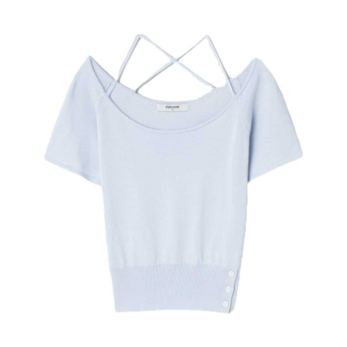 325551LY2Q (W) 8seconds Scoop Neck Strap Short Sleeve Pullover Sky Blue