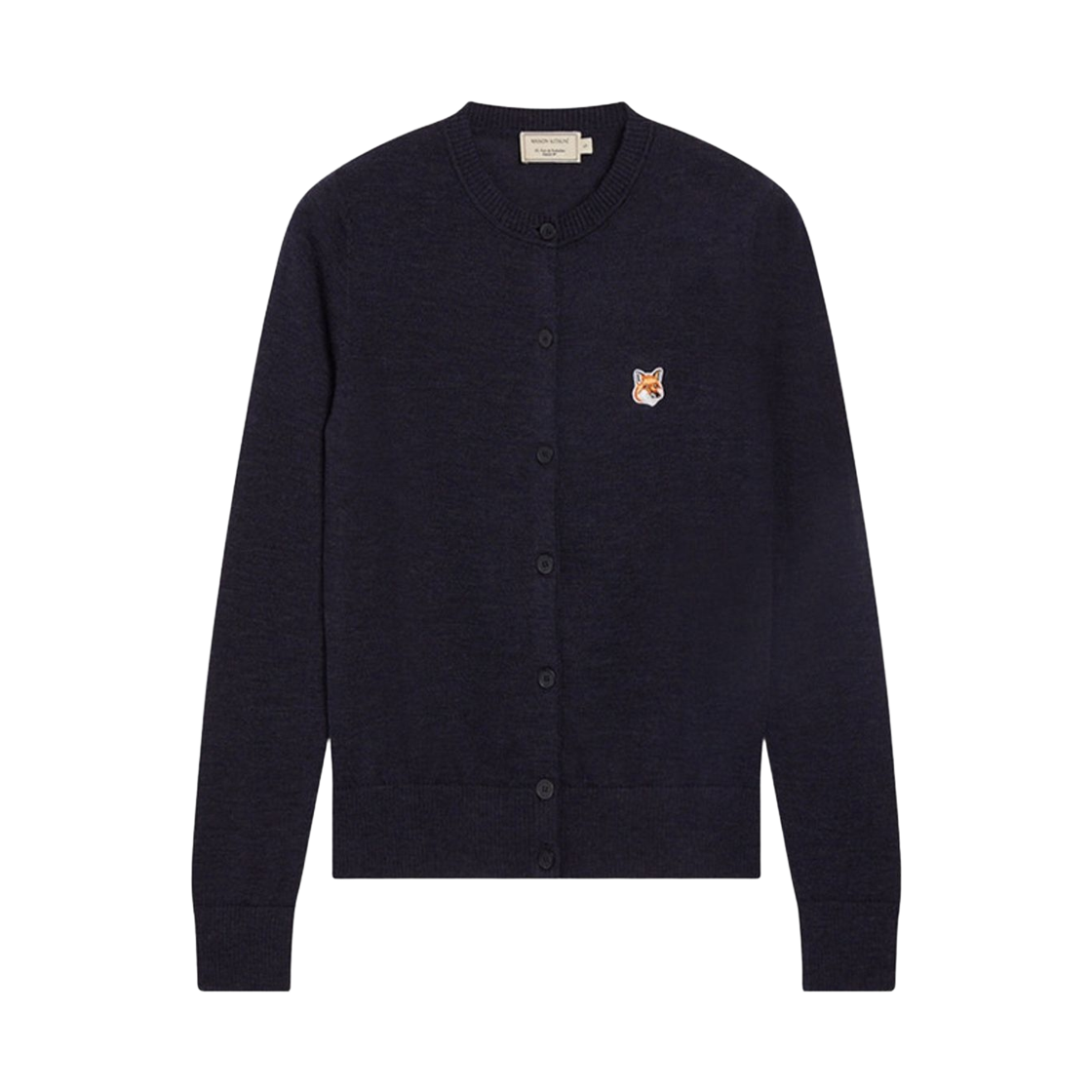 FW00510KT1036-IN (W) Maison Kitsune Fox Head Patch Adjusted R-Neck Cardigan Indigo - 21SS