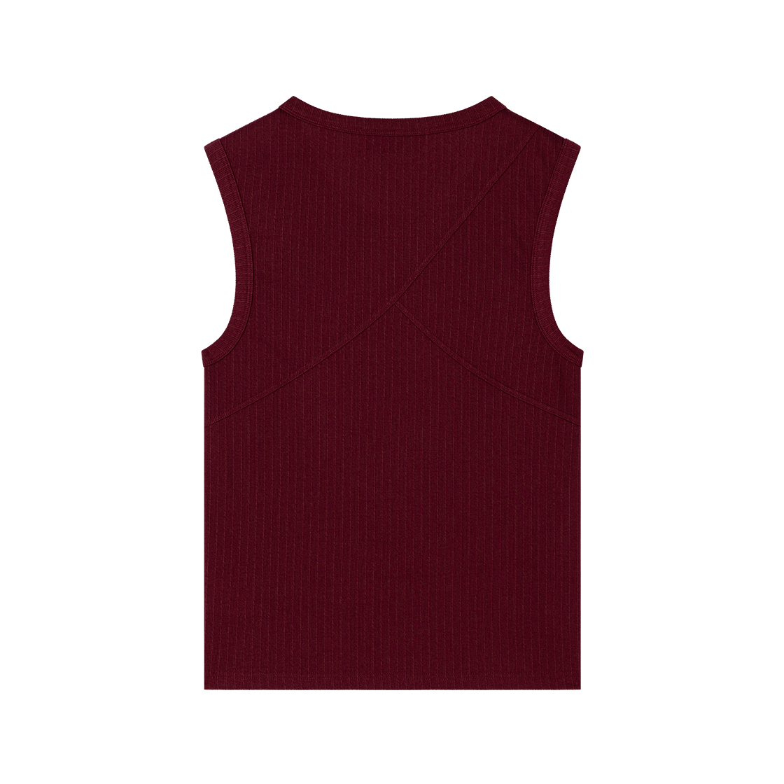 웨이비니스 플루티드 리브드 슬리브리스 버건디(Waviness Fluted Ribbed Sleeveless Burgundy) - 2