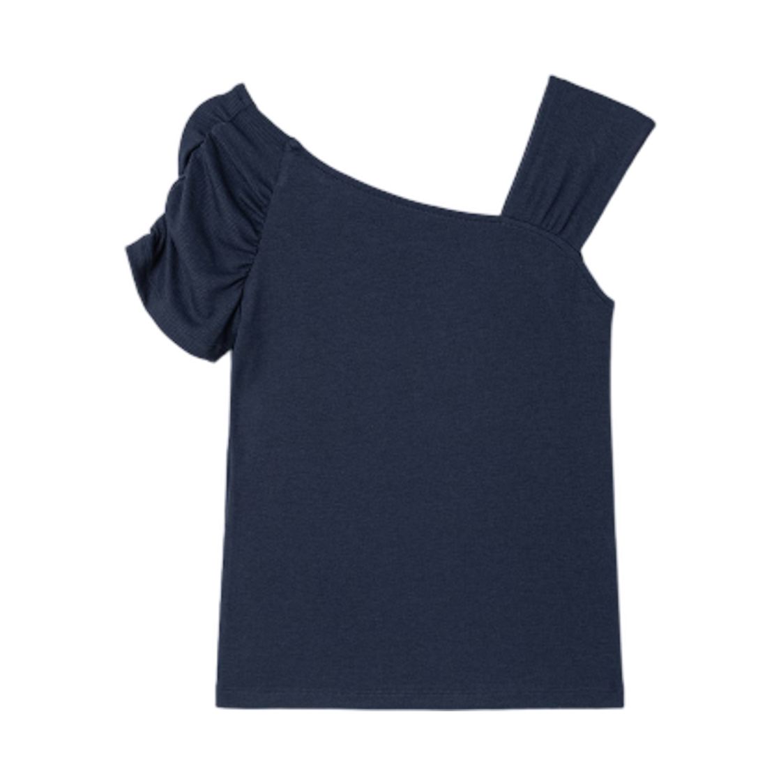 165442AQ3R (W) 8seconds Unbalance Sleeve Top Navy