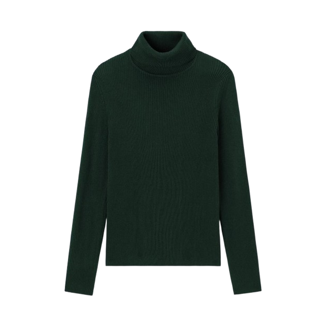 357431-59 (W) GU Rib Turtleneck Sweater Z+E Dark Green