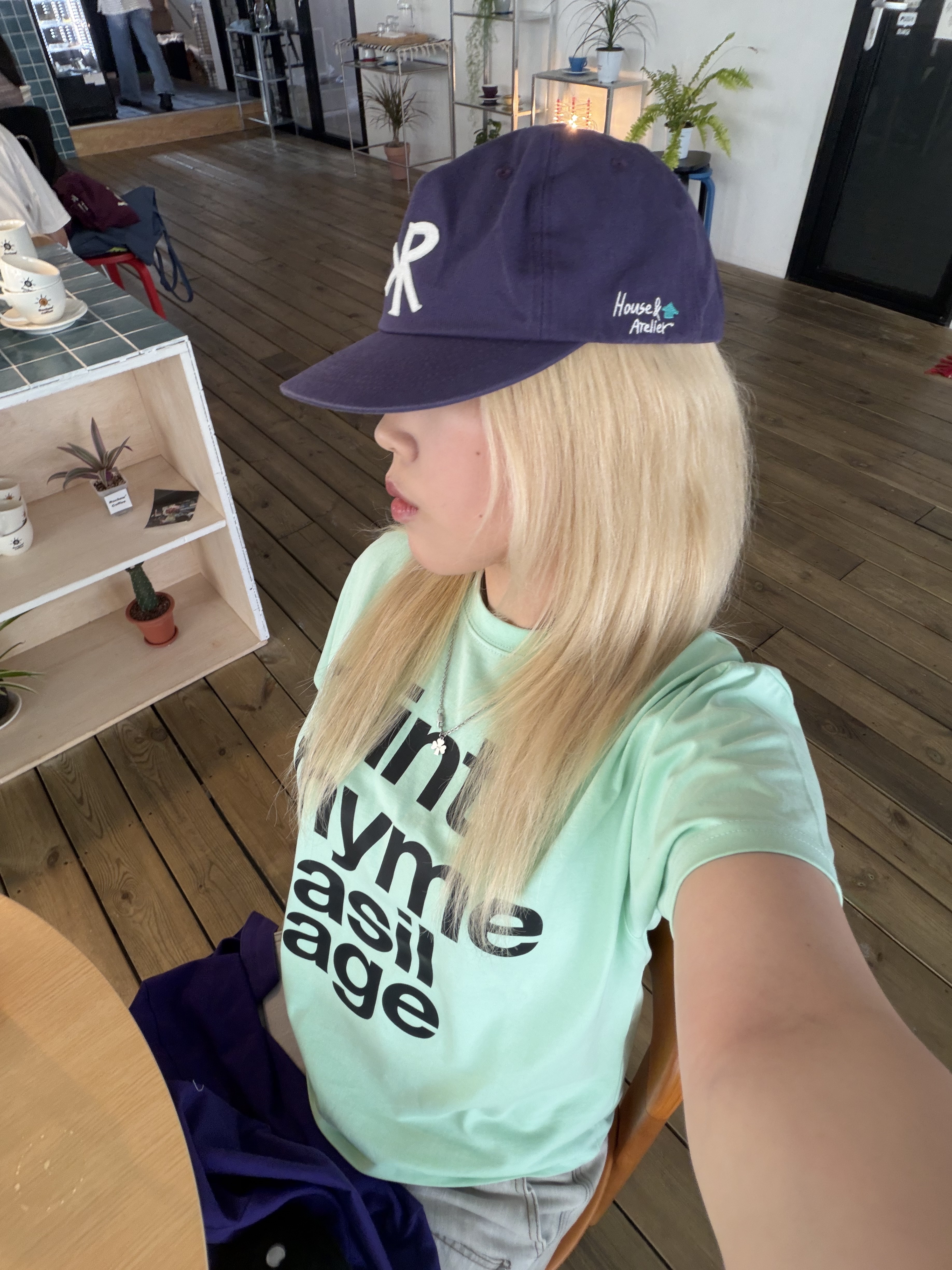 Depc Logo Eco Bag Purple, Karactor Ptery Double Knee Pants Light gray 착용 스타일 - 3