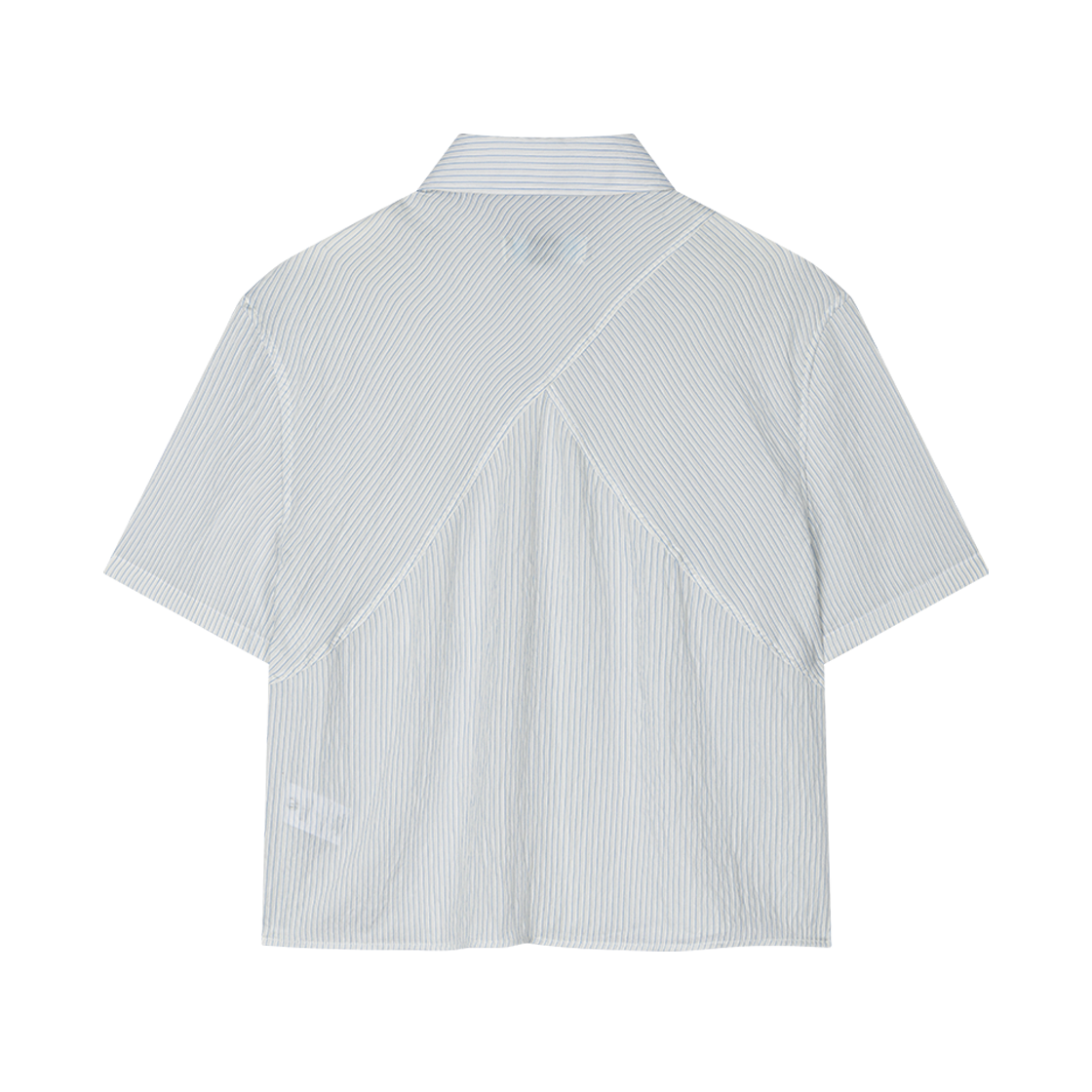 웨이비니스 쉬어 오리가미 크롭 하프 셔츠 블루(Waviness Sheer Origami Crop Half Shirts Blue) - 2