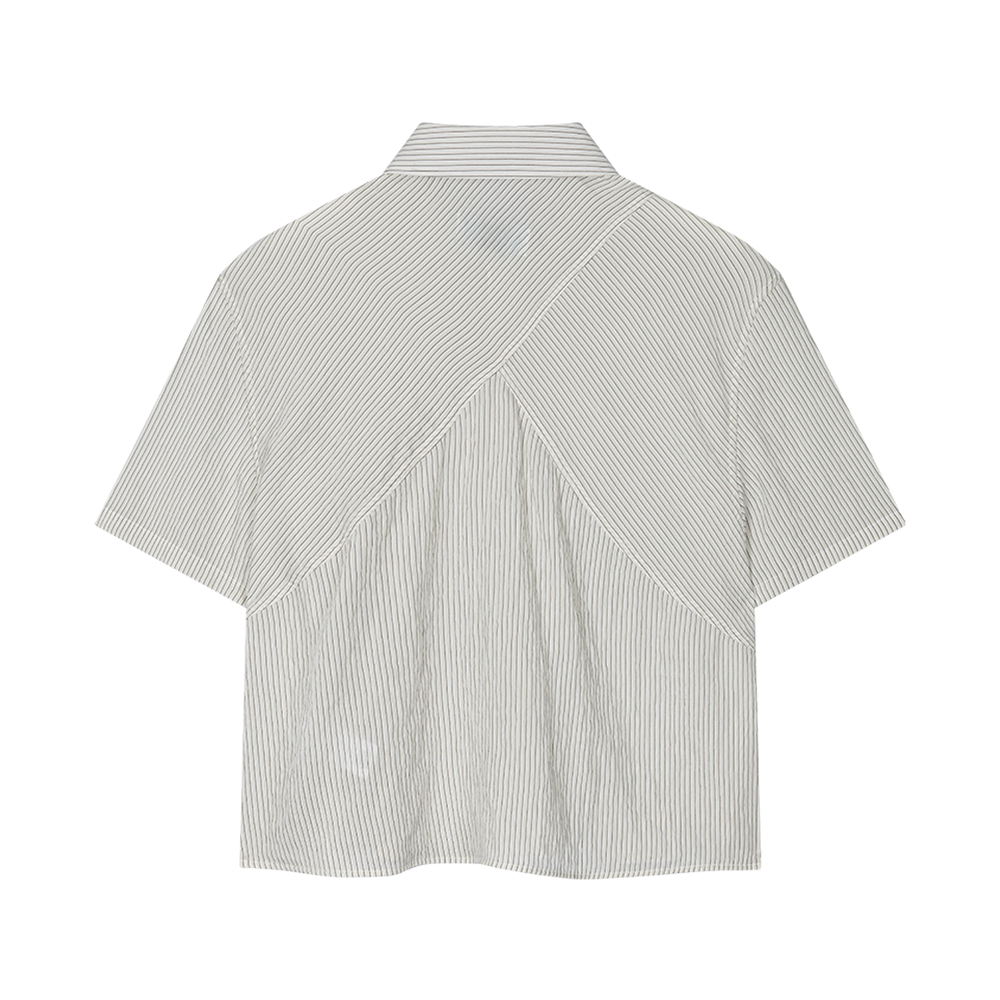 웨이비니스 쉬어 오리가미 크롭 하프 셔츠 화이트(Waviness Sheer Origami Crop Half Shirts White) - 2