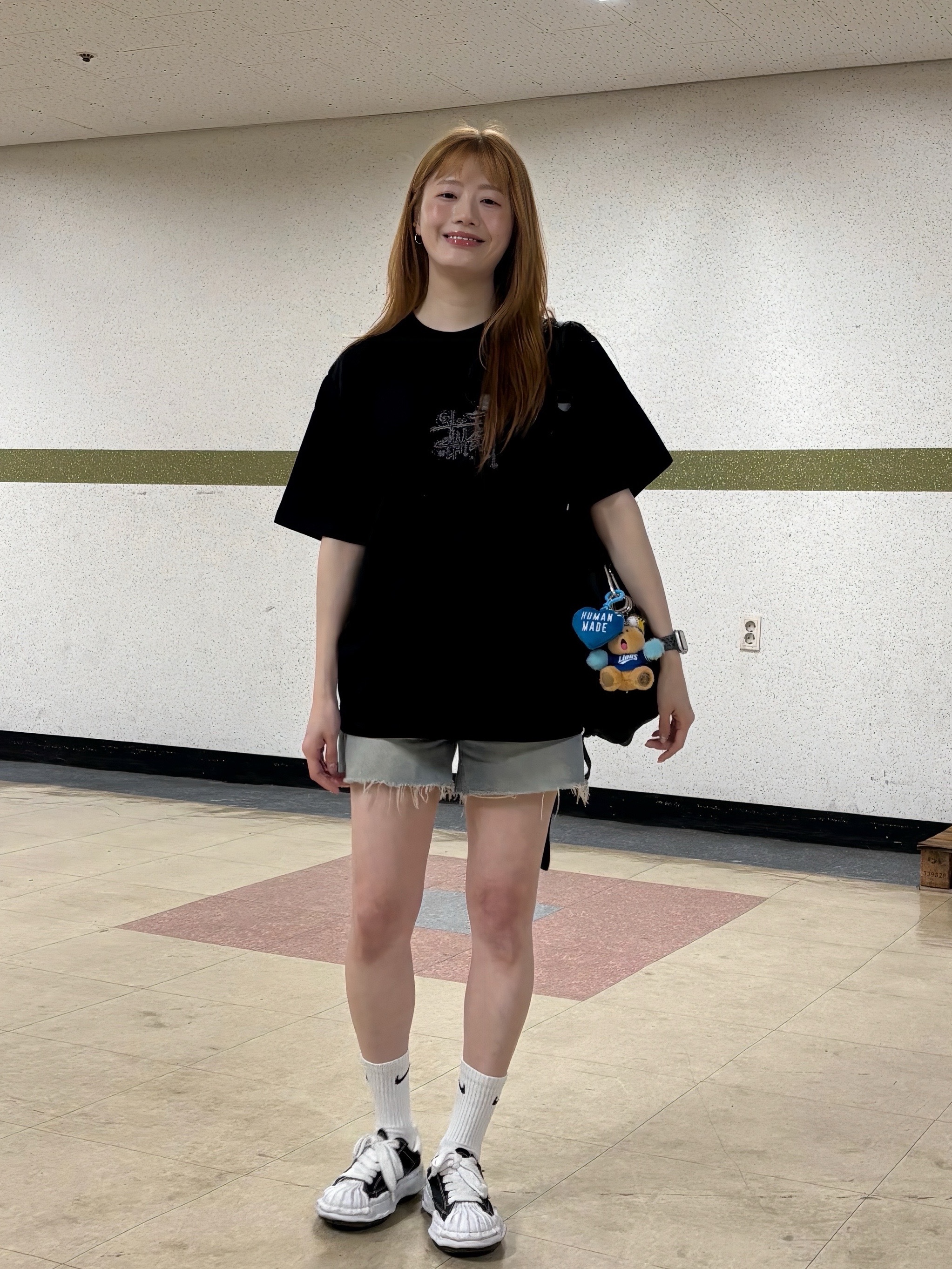 Maison Mihara Yasuhiro Blakey OG Sole Canvas Low-top Sneakers Black White, Starbucks x KBO Lions Bearista Keychain 착용 스타일 - 7