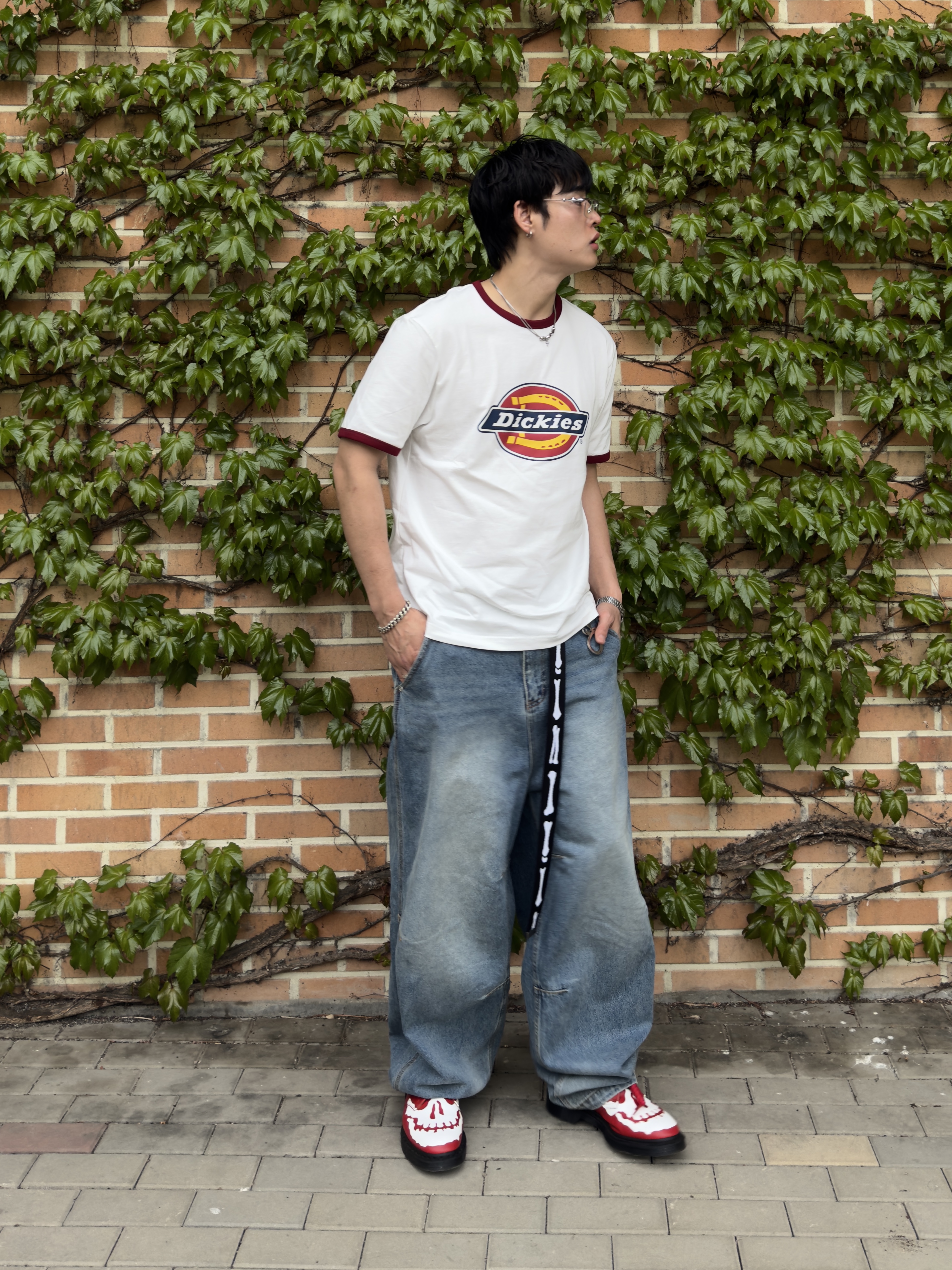 Dr. Martens x Supreme 1461 3-Eye Shoe Red - 25FW 착용 스타일 - 2