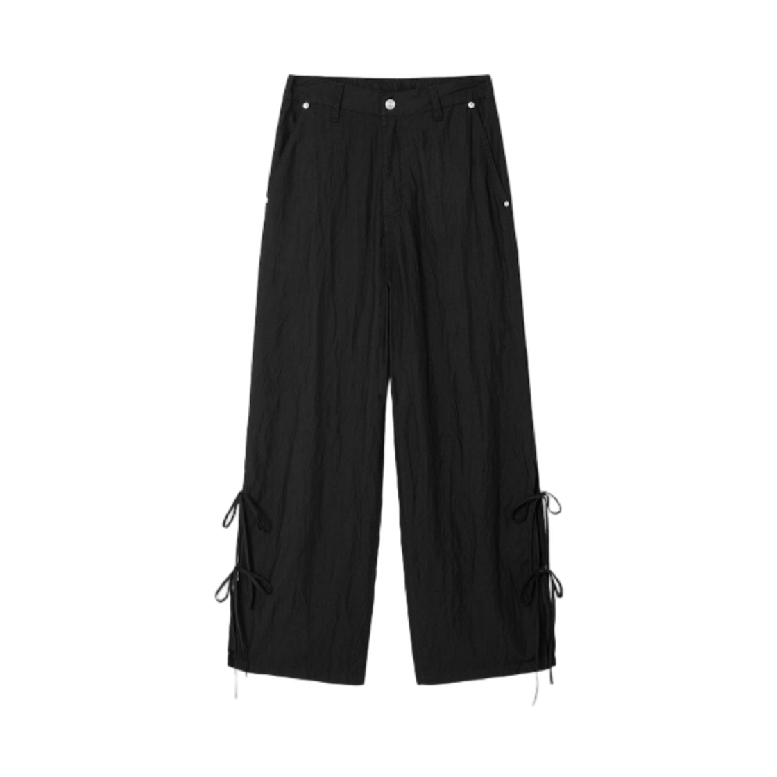 355521LPK5 (W) 8seconds Rayon Blend Side Slit Easy Pants Black