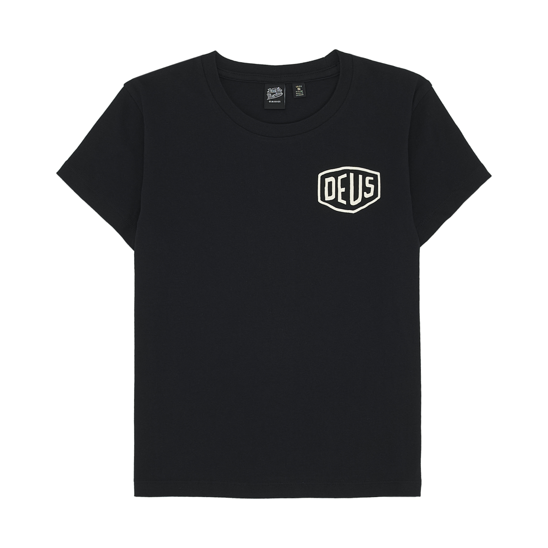 (W) 데우스 엑스 마키나 서울 컬리지 어드레스 티셔츠 블랙((W) Deus Ex Machina Seoul College Address T-Shirt Black)
