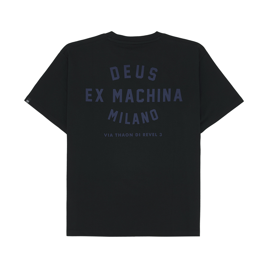 데우스 엑스 마키나 밀라노 컬리지 어드레스 티셔츠 블랙(Deus Ex Machina Milano College Address T-Shirt Black)