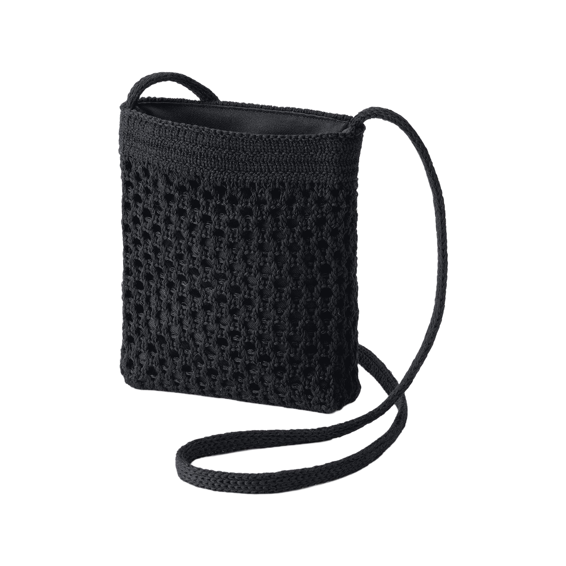 GU 메쉬 니트 숄더 파우치 +E 블랙(GU Mesh Knit Shoulder Pouch +E Black) - 1
