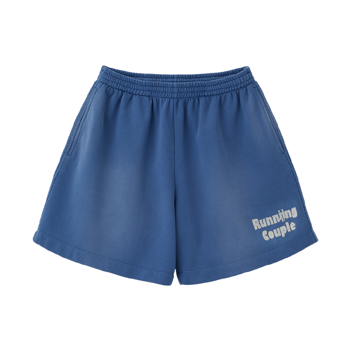 리지 러닝 커플 스웨트 쇼츠 워시드 블루(LLEGE Running Couple Sweat Shorts Washed Blue)