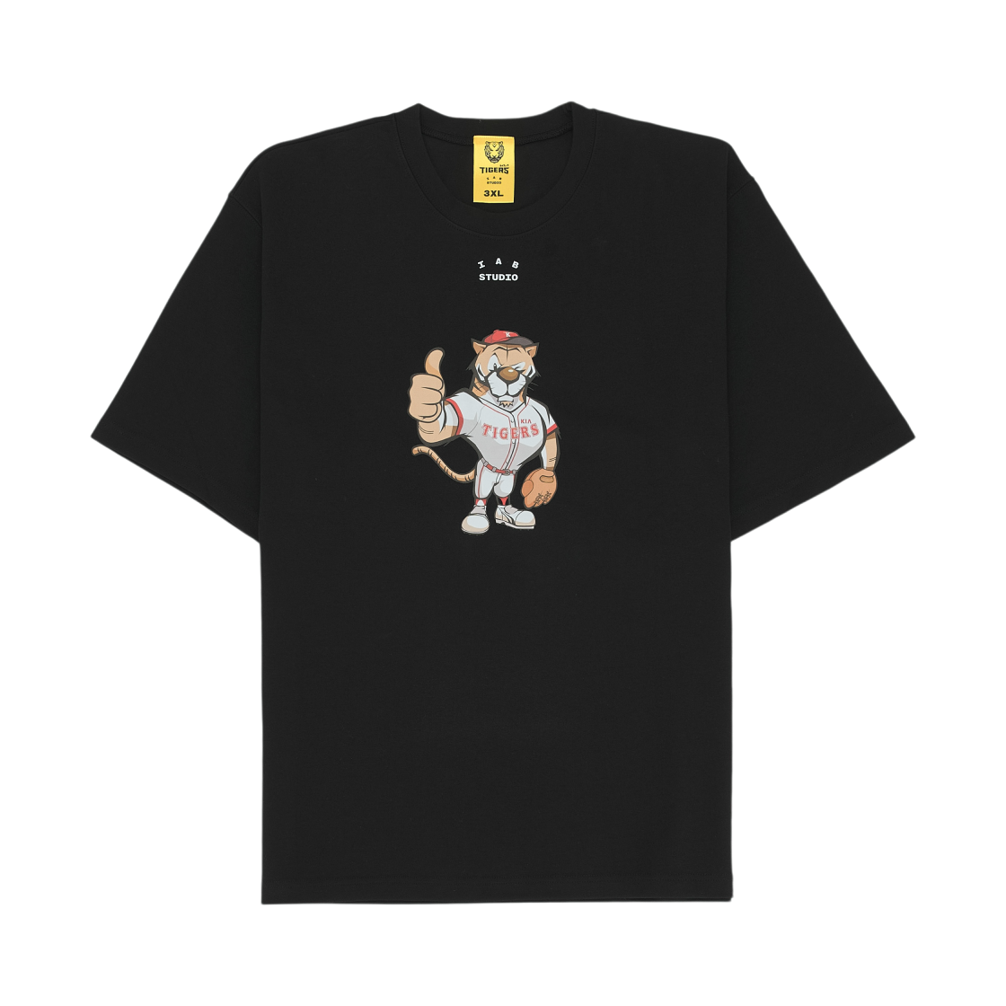 기아 타이거즈 x 아이앱 스튜디오 09 마스코트 티셔츠 블랙(Kia Tigers x IAB Studio 09 Mascot T-Shirt Black) - 1