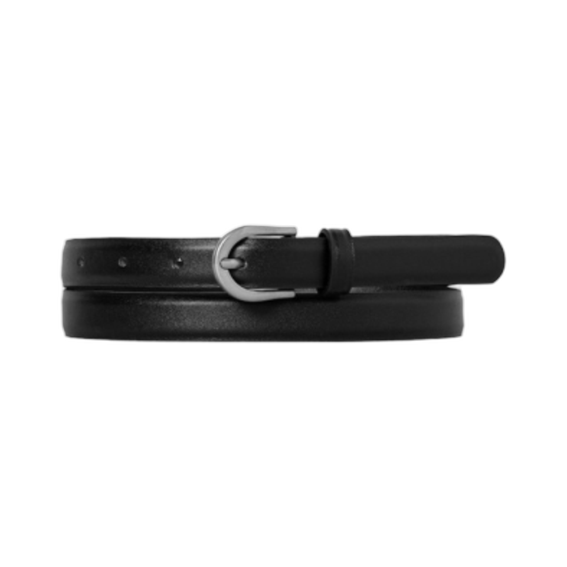 (W) 에잇세컨즈 20mm 라운드 버클 벨트 블랙((W) 8seconds 20mm Round Buckle Belt Black)