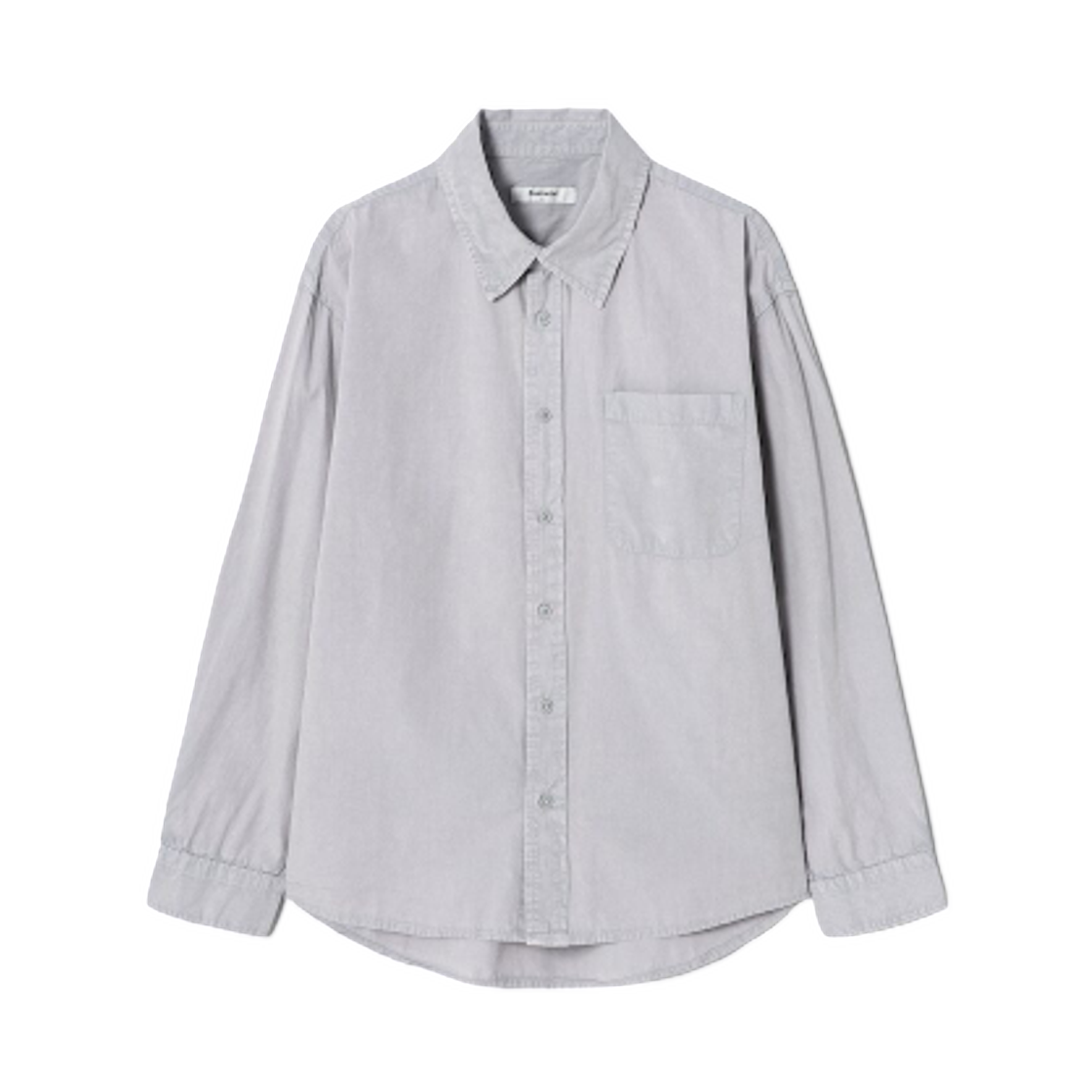 425364LY12 8seconds High Density Cotton Garment Dyeing Shirt Light Gray Silver